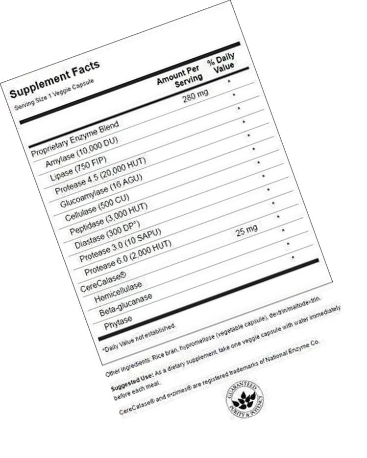 Swanson Full Spectrum N-Zimes 90 Veg Capsules Enzyme