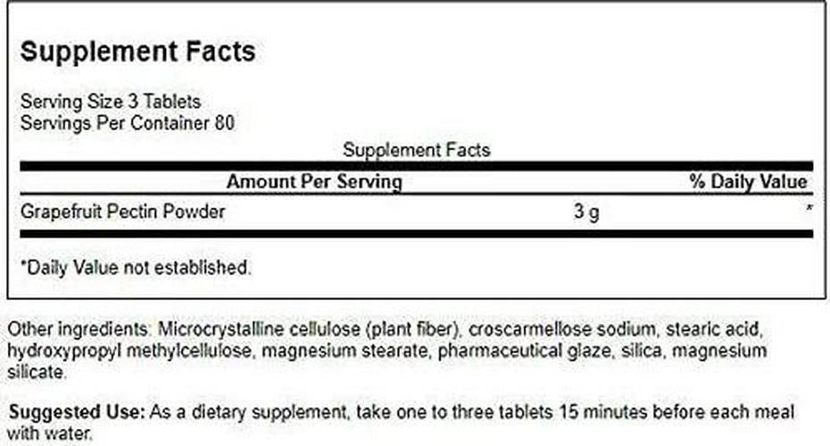 Swanson Grapefruit Pectin 1000 Milligrams 240 Tabs