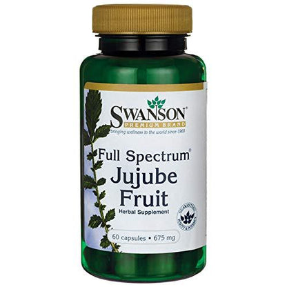 Swanson Jujube Fruit - Full Spectrum Herbal Supplement Promoting a Calm and Relaxed Mind - Natural Formula Supporting Stress and Mood Support - (60 Capsules, 675mg Each)