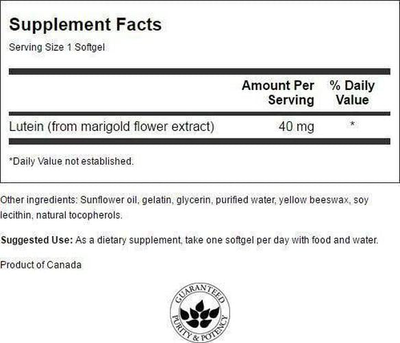 Swanson Lutein Eye Vision Retina Macula Health Supplement 40 mg 60 Softgels Sgels