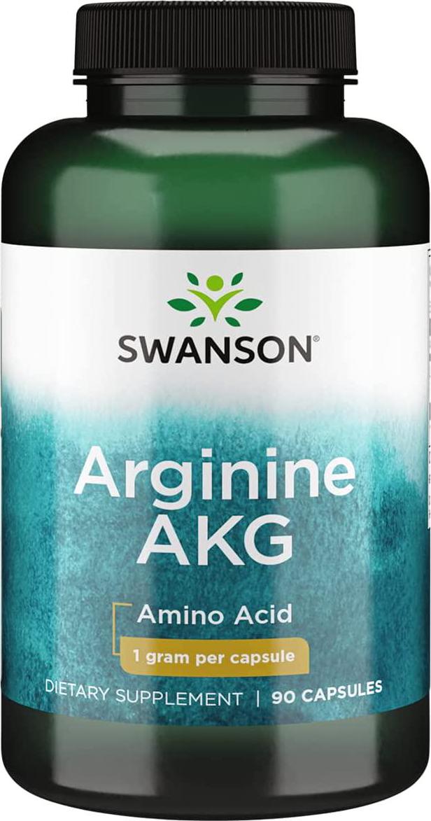 Swanson Maximum Strength Arginine Akg Nitric Oxide Enhancer 1,000 mg 90 Caps
