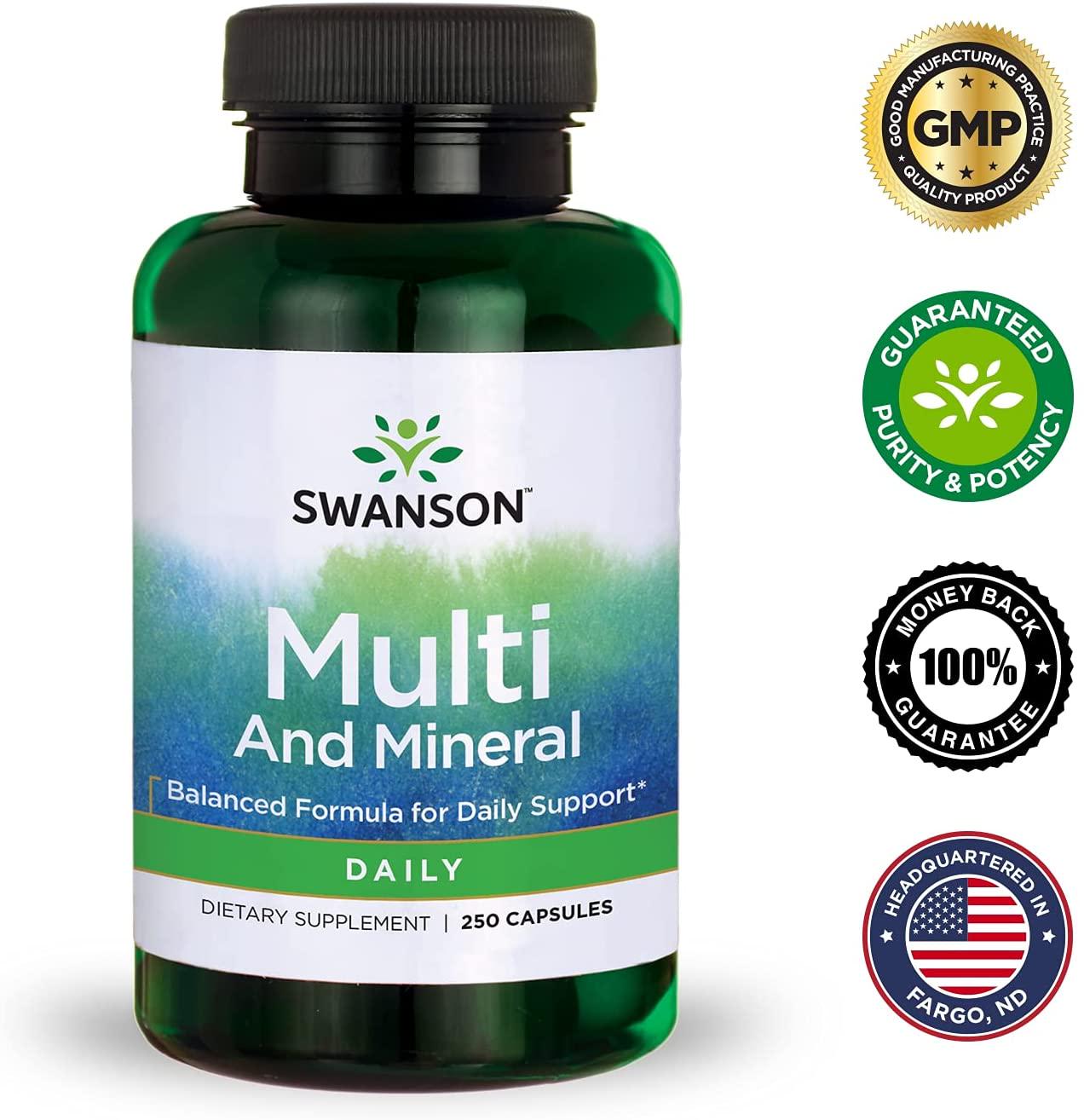 Swanson Multi and Mineral, Daily 250 Capsules