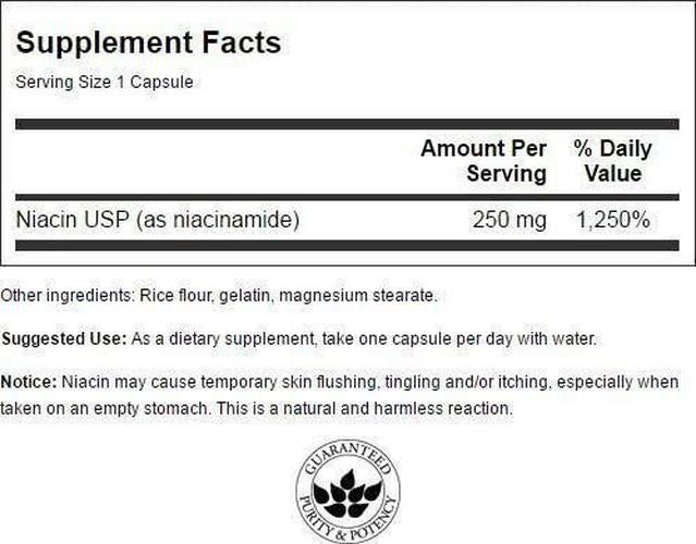 Swanson Niacinamide 250 Milligrams 250 Capsules