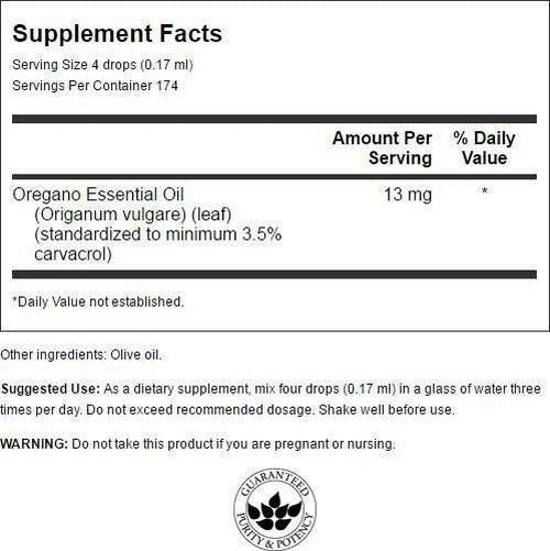 Swanson Oil of Oregano Liquid Extract (Alcohol and Sugar Free) 1 fl Ounce (29.6 ml) Liquid