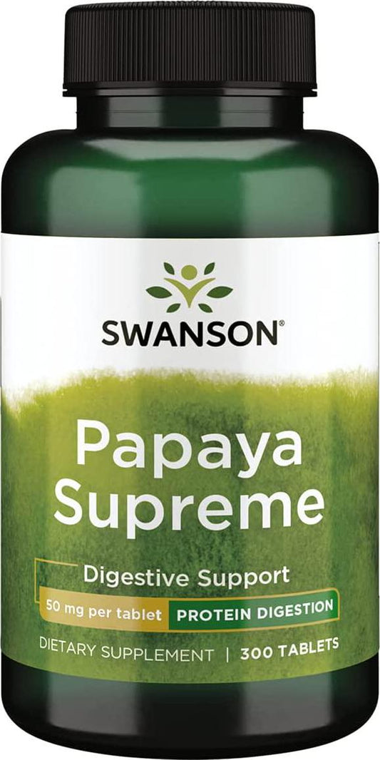 Swanson Papaya Supreme 50 Milligrams 300 Tabs Enzyme