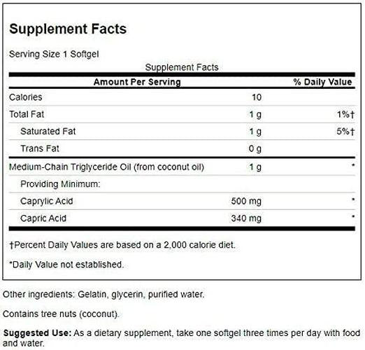 Swanson Pharmaceutical Grade Mct Pure 1000 Milligrams 90 Sgels