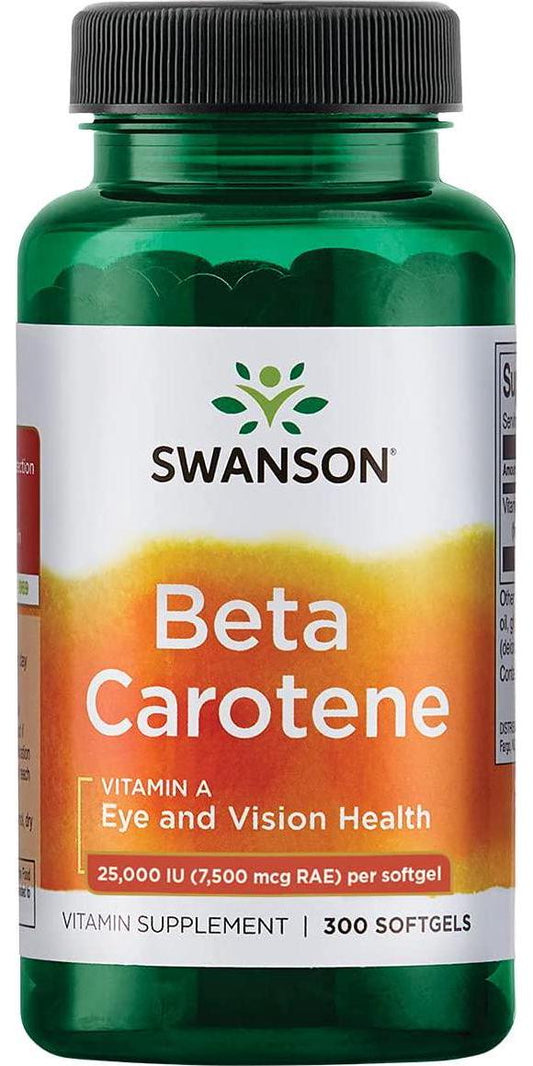 Swanson Premium Beta Carotene (Vitamin A) 25 000 IU 300 Softgels