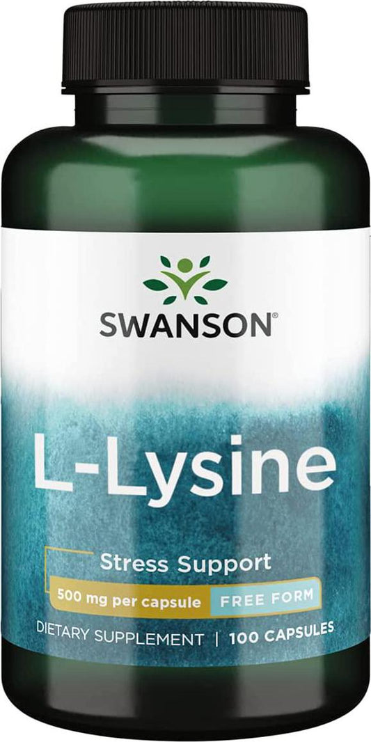 Swanson Premium Free-Form L-Lysine 500mg 100 Capsules