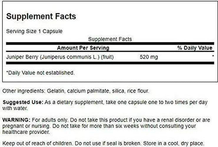 Swanson Premium Juniper Berries 520 mg 100 Capsules