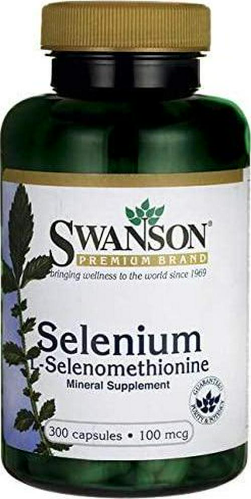 Swanson Premium Selenium 100 mcg 300 Capsules - Dietary Supplement