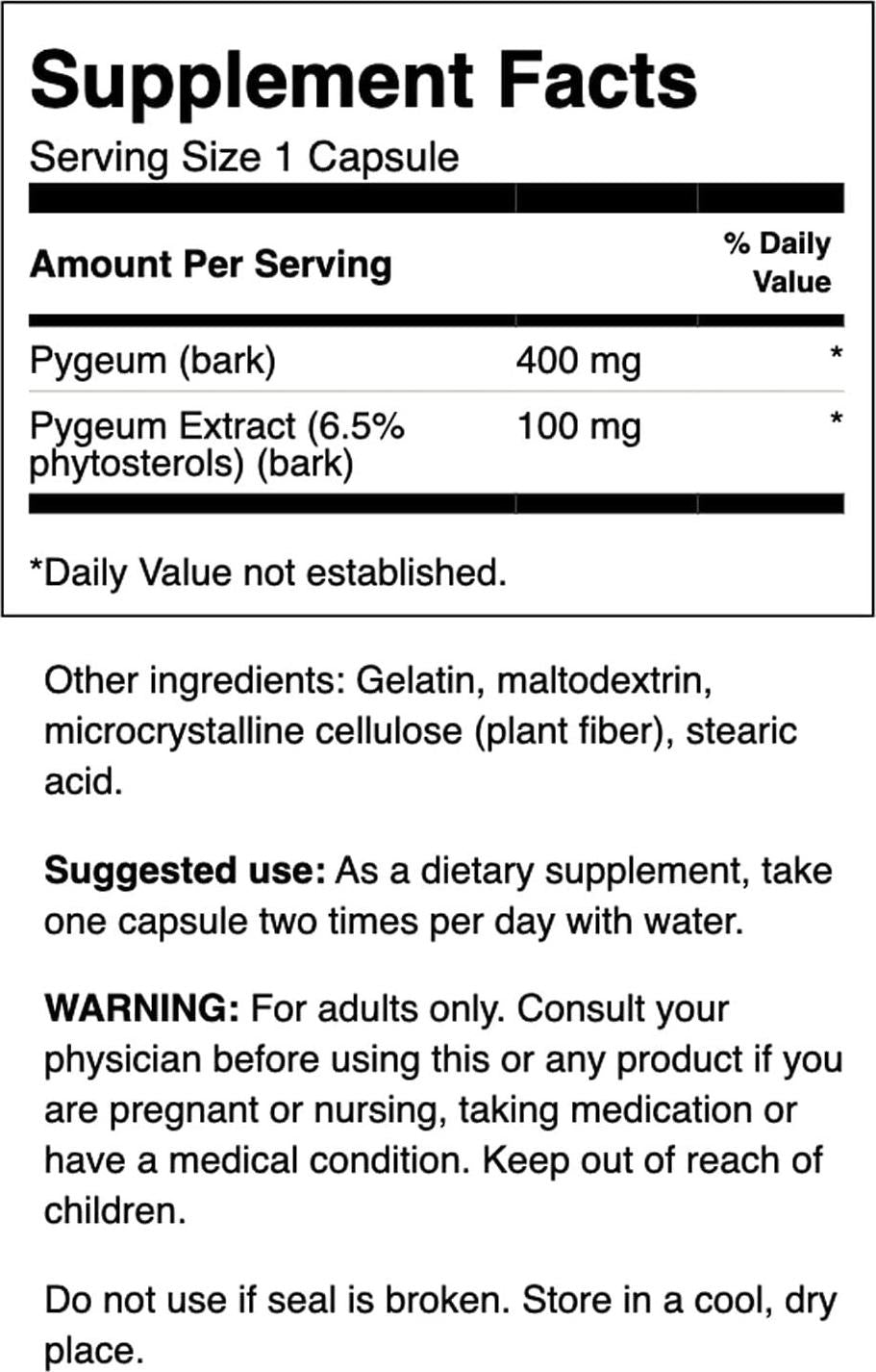 Swanson Pygeum - Herbal Supplement Promoting Male Prostate Health, Bladder, and Urinary Tract Health Support - Men's Health Supplement - (120 Capsules Each, 400 mg)