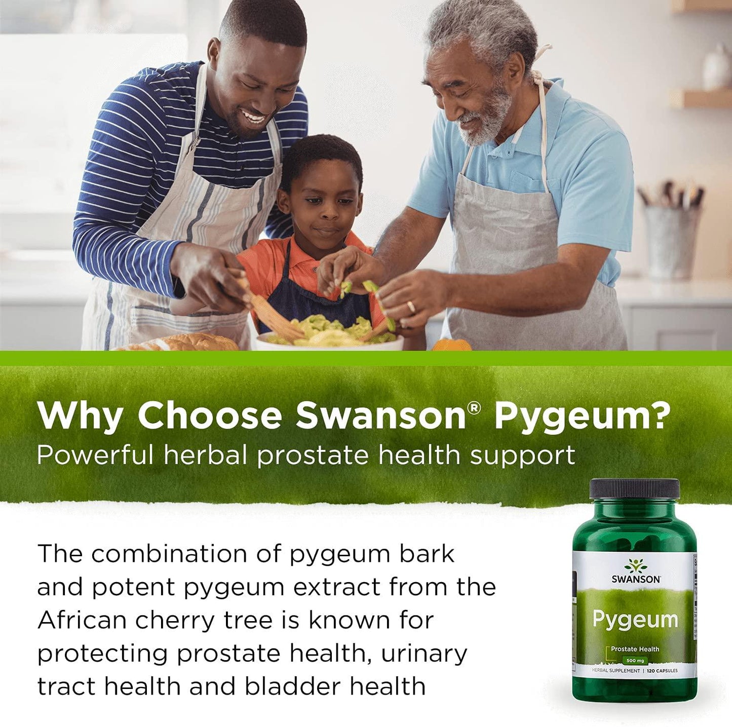 Swanson Pygeum - Herbal Supplement Promoting Male Prostate Health, Bladder, and Urinary Tract Health Support - Men's Health Supplement - (120 Capsules Each, 400 mg)