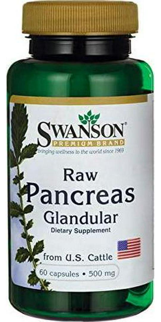Swanson Raw Pancreas Glandular 500 Milligrams 60 Capsules