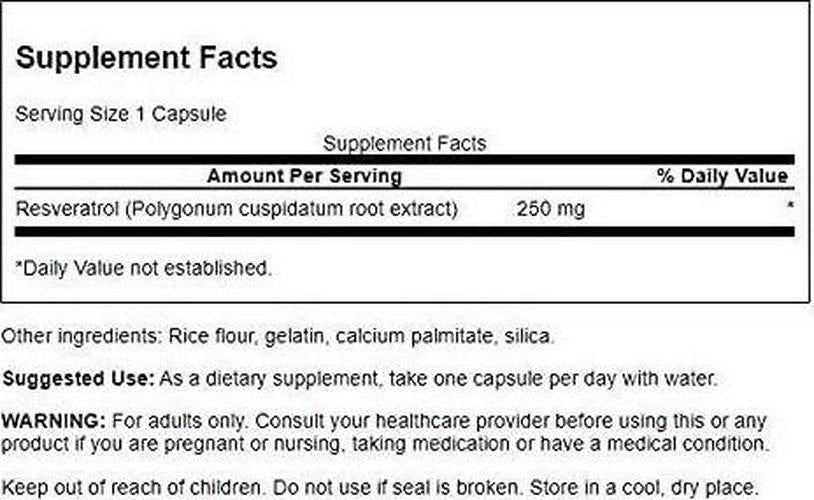 Swanson Resveratrol 250 250 Milligrams 30 Capsules