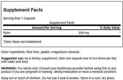 Swanson Rutin 250 Milligrams 250 Capsules