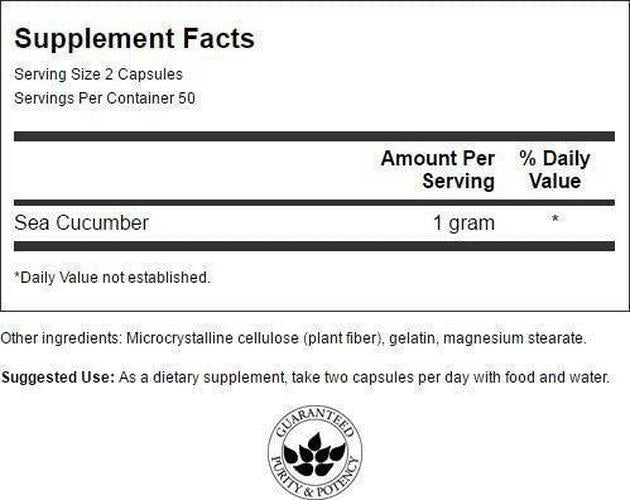 Swanson Sea Cucumber 500 Milligrams 100 Capsules
