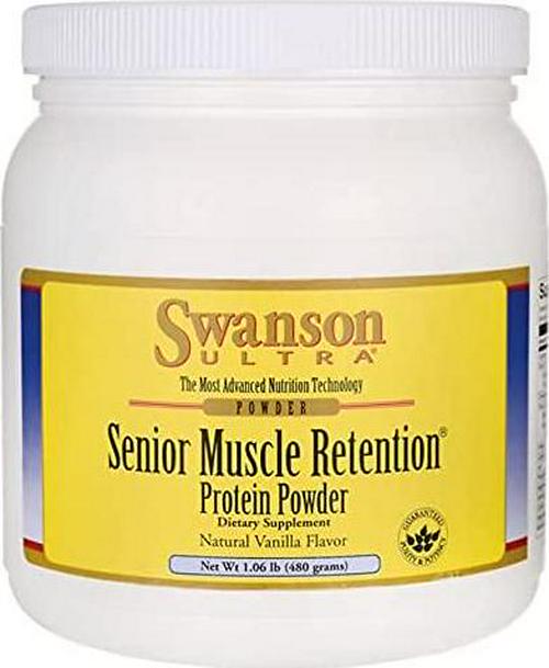 Swanson Senior Muscle Retention Protein Powder Vanilla 1.06 lb (480 g) Pwdr