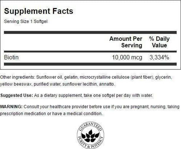 Swanson Super Strength Biotin Vitamin 10000 mcg 60 Sgels