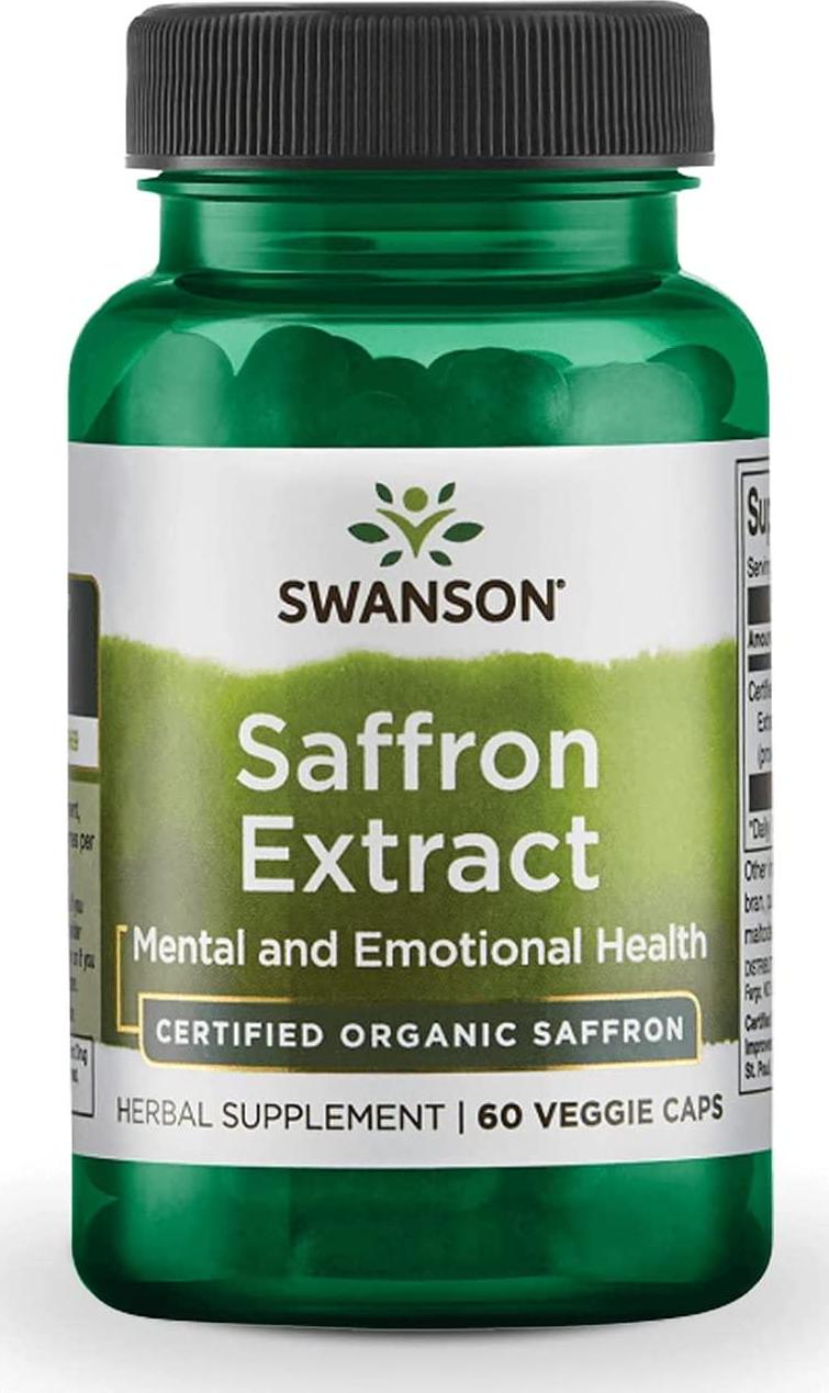 Swanson Superior Herbs Organic Saffron Extract 2% Safranal 30mg 60 Veggie Capsules