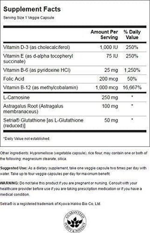 Swanson Telomere Advantage 60 Veg Capsules