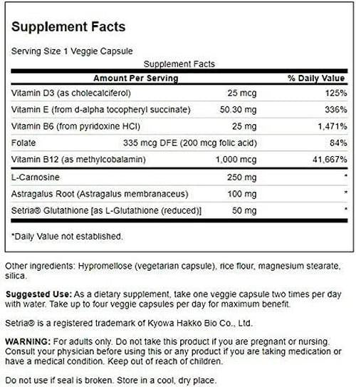 Swanson Telomere Advantage 60 Veg Capsules