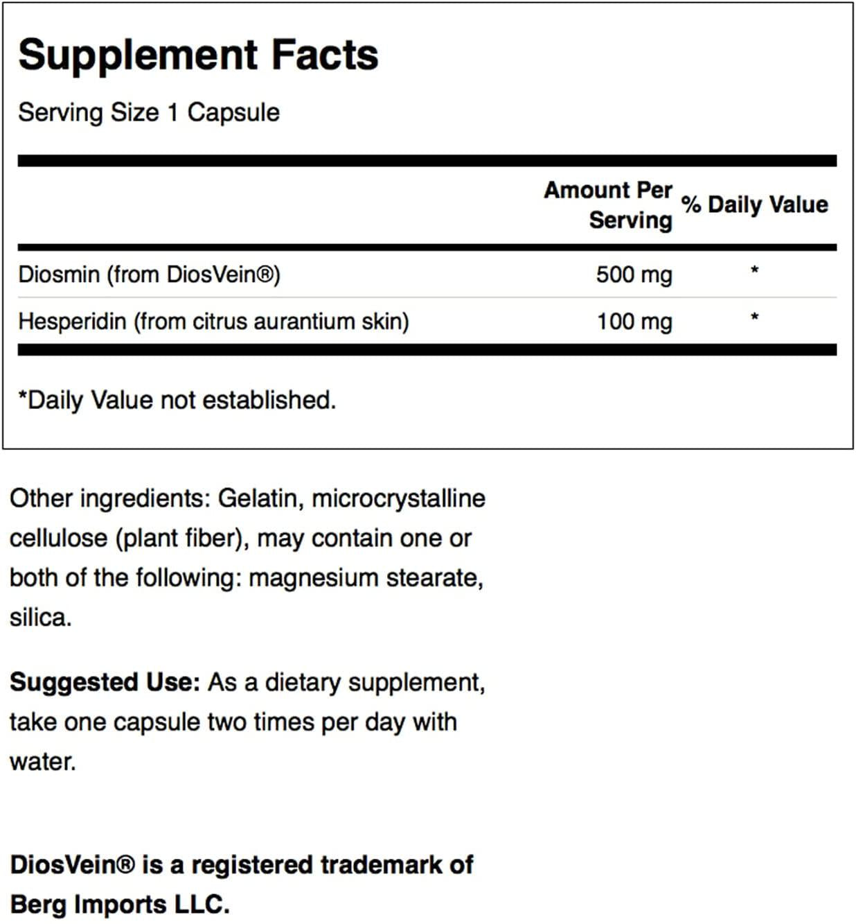 Swanson Ultra Diosvein Diosmin/Hesperidein (60 Capsules)