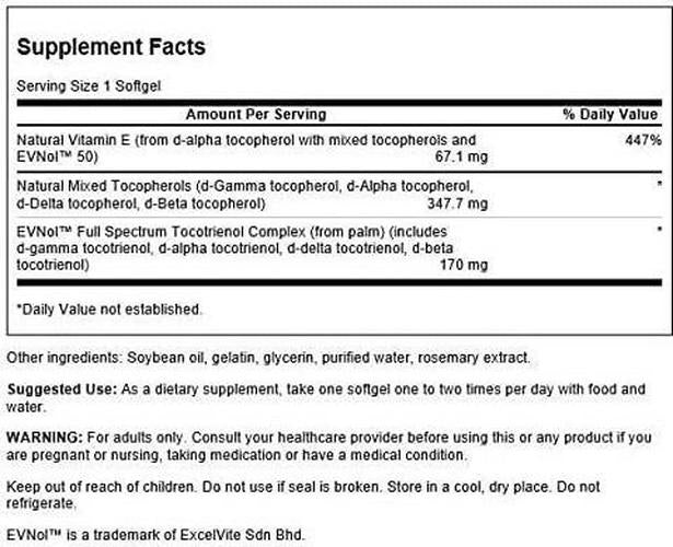 Swanson Ultra Full Spectrum E with Tocotrienols 120 Softgels