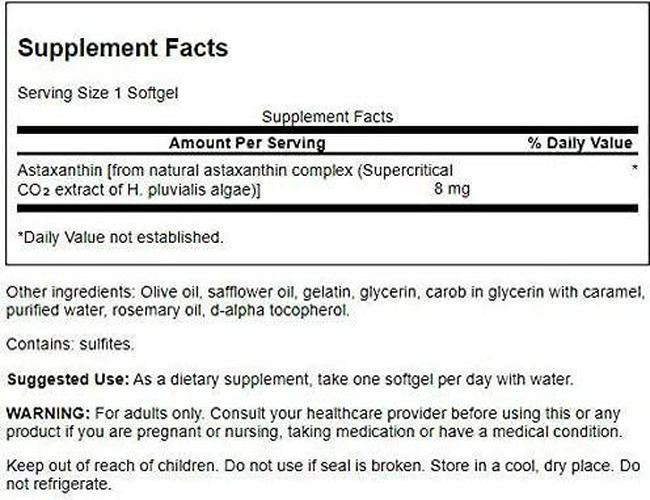 Swanson Ultra High Potency Astaxanthin 8mg 30 Softgels