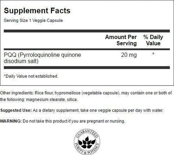 Swanson Ultra PQQ Pyrroloquinoline Quinone 20 mg 30 Veggie Capsules