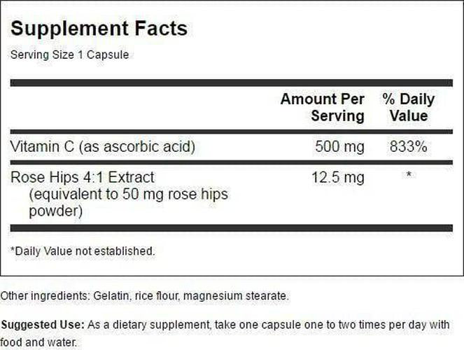 Swanson Vitamin C with Rose Hips 500 Milligrams 400 Capsules