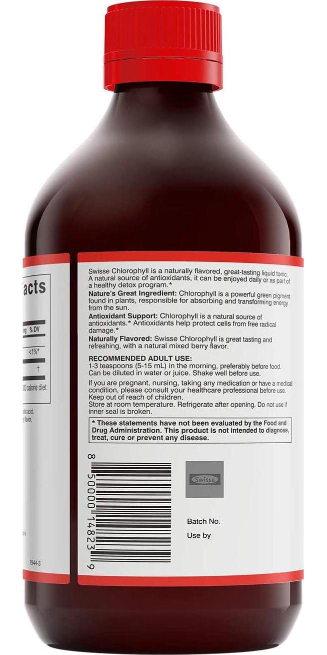 Swisse Ultiboost Chlorophyll Liquid Supplement, Mixed Berry | Natural Source of Antioxidant, Healthy Detox | 1 Bottle, 16.9 fl. oz.