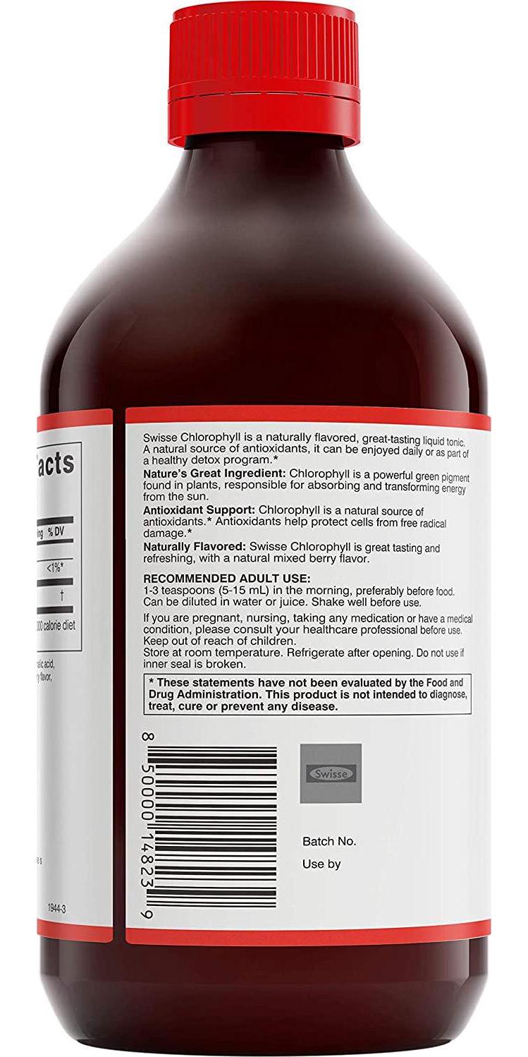 Swisse Ultiboost Chlorophyll Liquid Supplement, Mixed Berry | Natural Source of Antioxidant, Healthy Detox | 1 Bottle, 16.9 fl. oz.