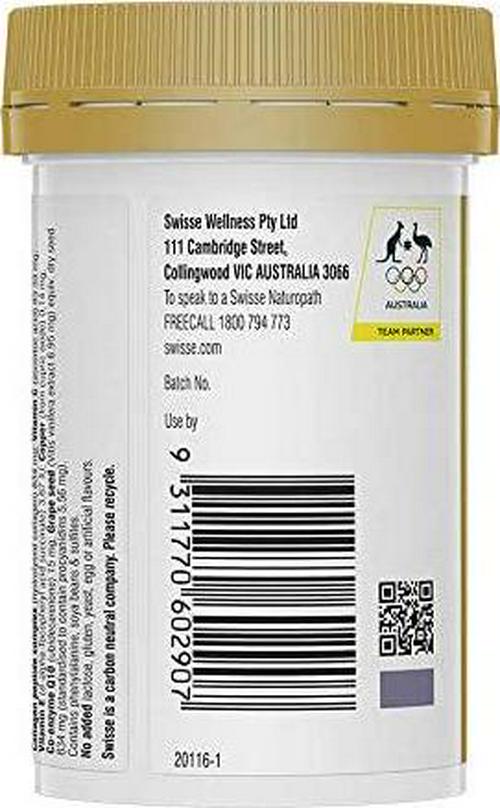 Swisse Ultiboost Collagen Glow With Collagen Peptides + Grapeseed + Coq10 - 60 Tablets