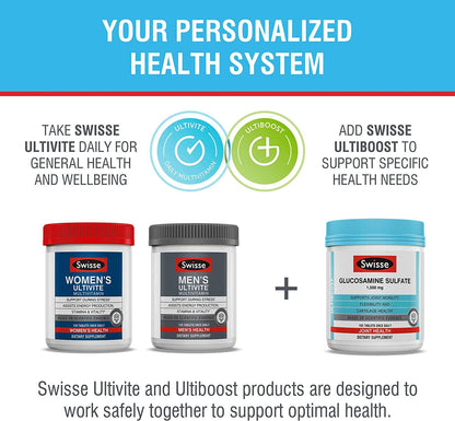 Swisse Ultiboost Glucosamine Sulfate | Supports Joint Mobility and Cartilage Health | 1500 mg, 180 Tablets