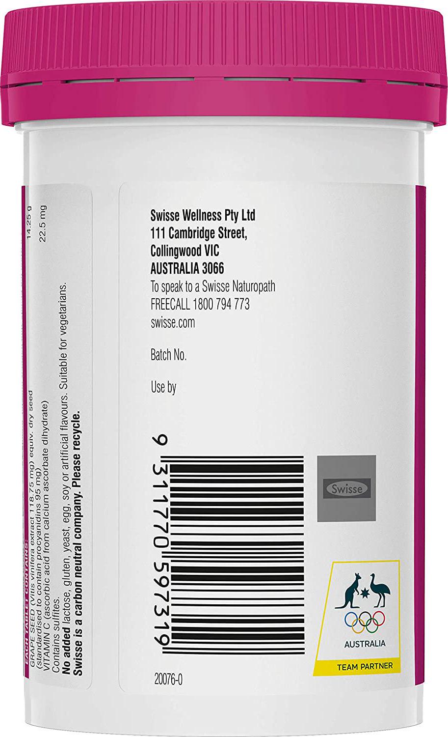 Swisse Ultiboost Grape Seed 14250 Mg, 180 Tablets