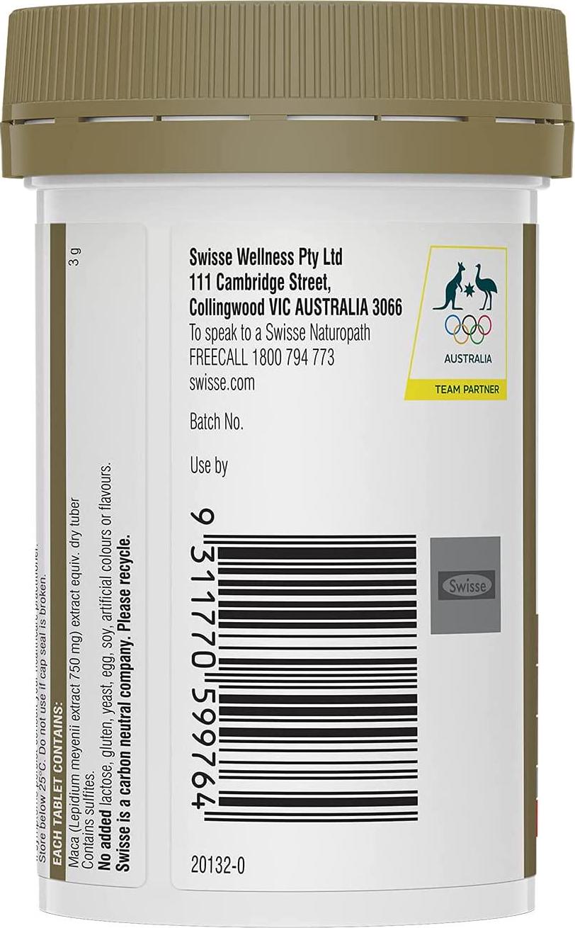 Swisse Ultiboost High Strength Maca 60 Tablets