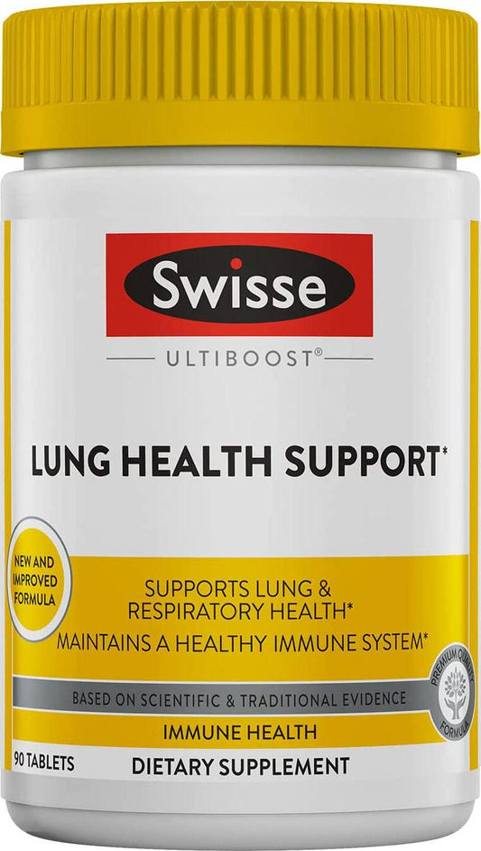 Swisse Ultiboost Lung Health Support Supplement | Bronchial Wellness, Immune and Lung Health, Respiratory Support, Antioxidant Rich | 90 Tablets