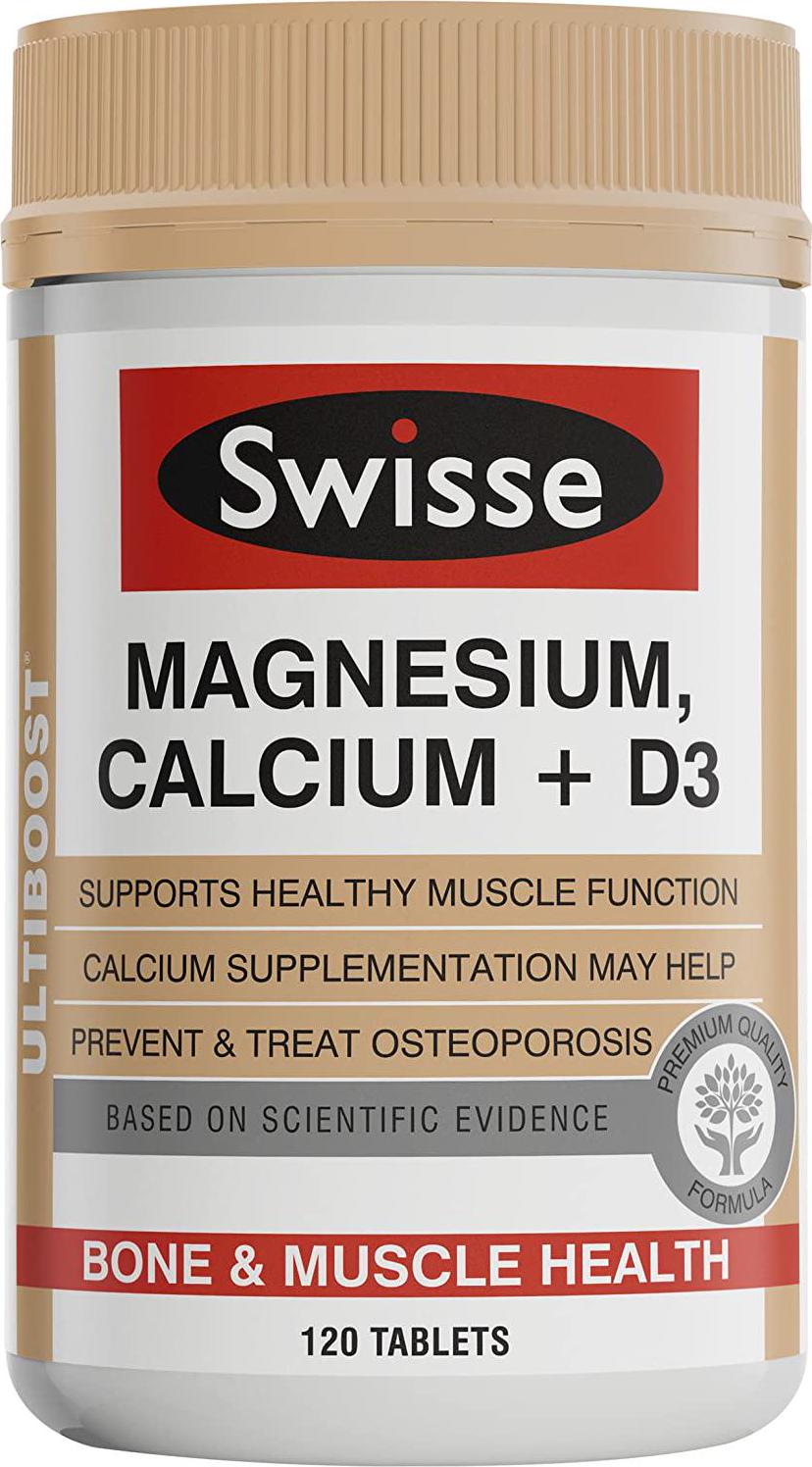Swisse Ultiboost Magnesium, Calcium + Vit D 120 Tablets