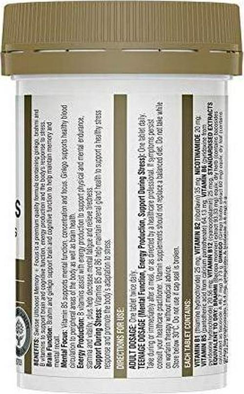 Swisse Ultiboost Memory + Focus, 50 Tablets