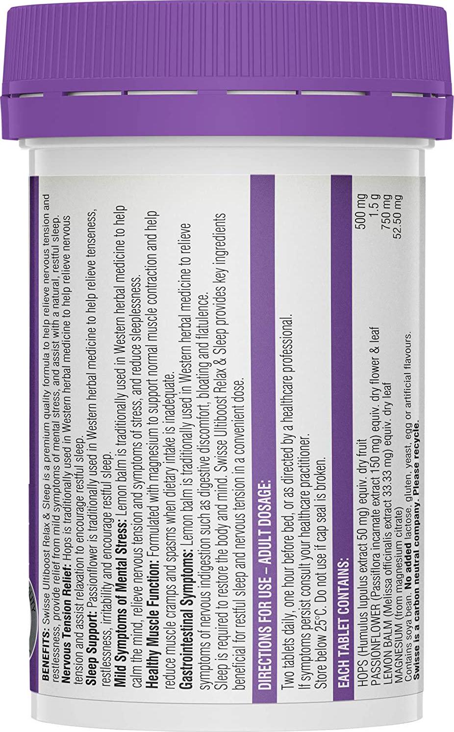 Swisse Ultiboost Relax and Sleep 60 Tablets