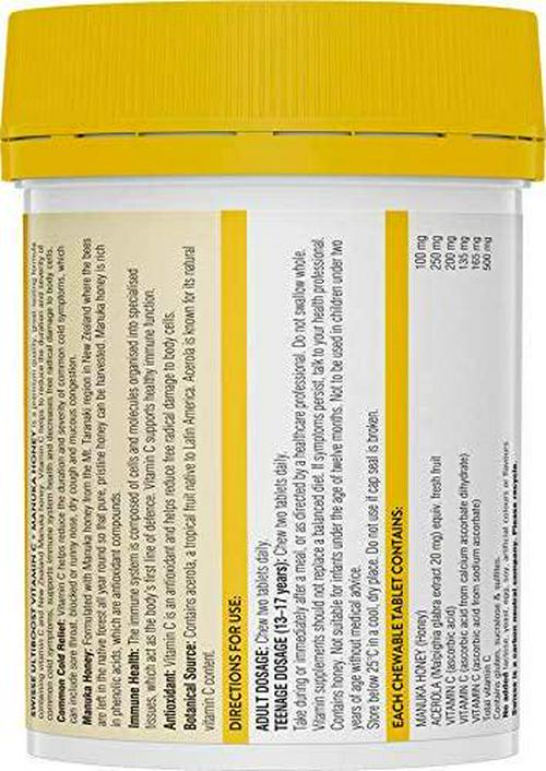 Swisse Ultiboost Vitamin C + Manuka Honey 120 Tablets