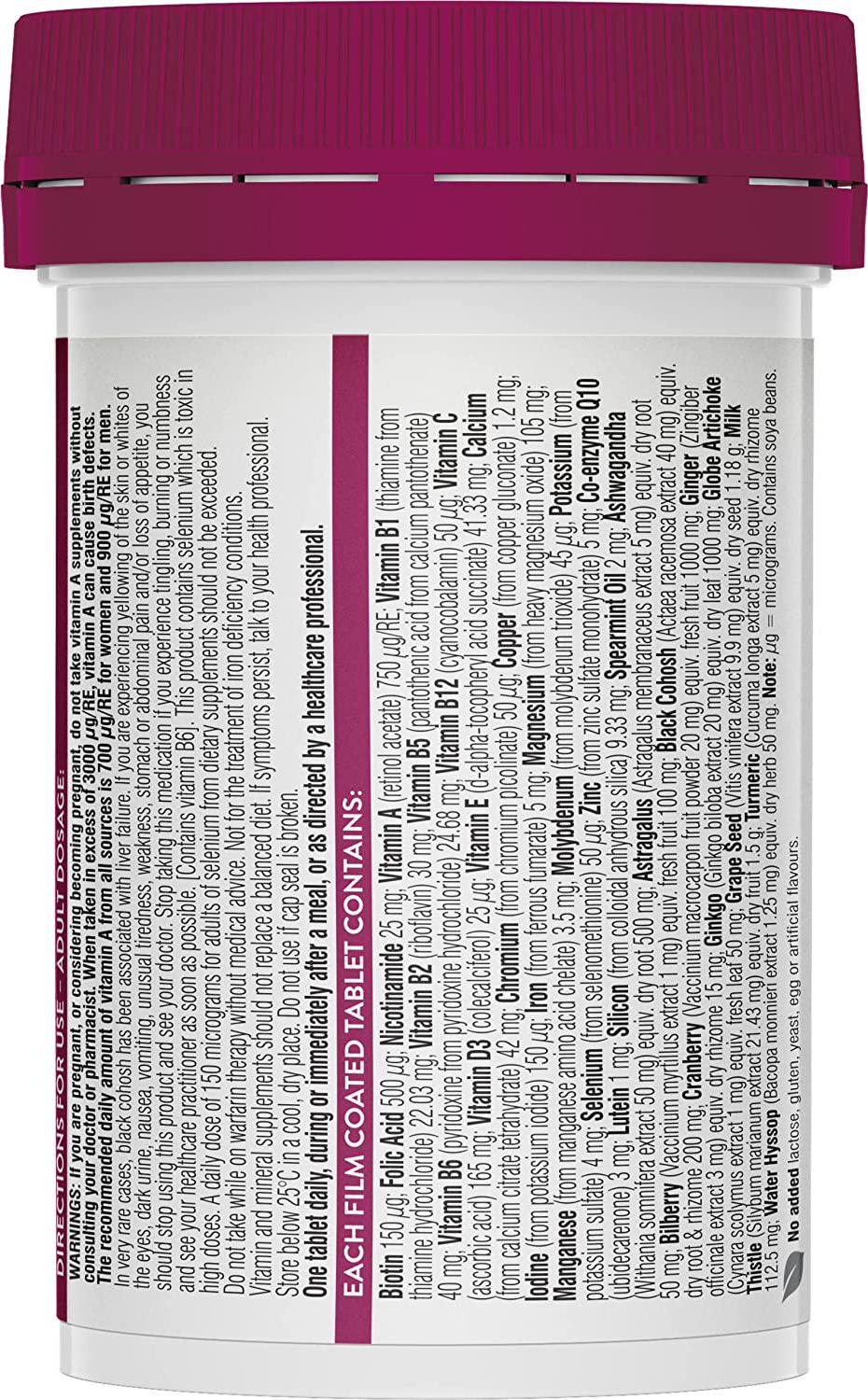 Swisse Ultivite Women's 50+ Multivitamin, 60 Tablets