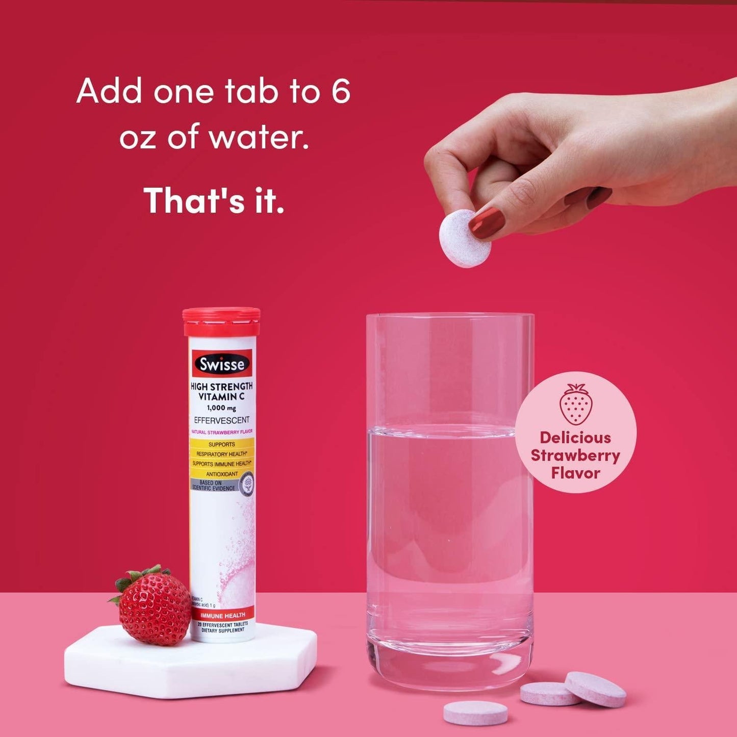 Swisse Vitamin C 1000mg - Vitamin C Tablets Dissolve in Water, Vitamin C Supplement Vitamin C Effervescent Tablets, Effervescent Vitamin C Immune Support Supplement, Emergency Drink Support - 60 tabs