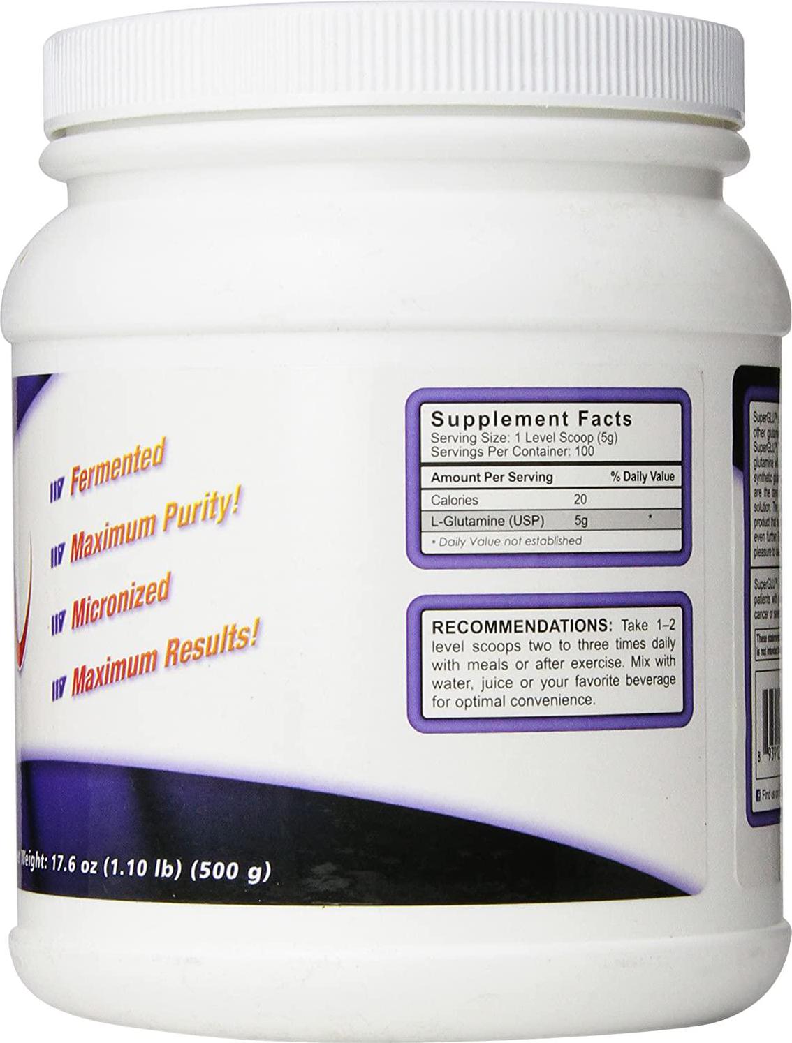 SynTrax Glu FM Ultra-Pure Glutamine, Fermented Micronized , 1.10 lbs (500 g)