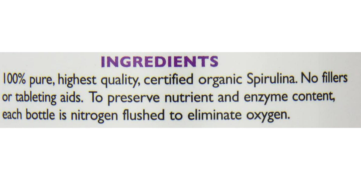 Synergy Natural Organic Spirulina 1000 Tablets 500mg