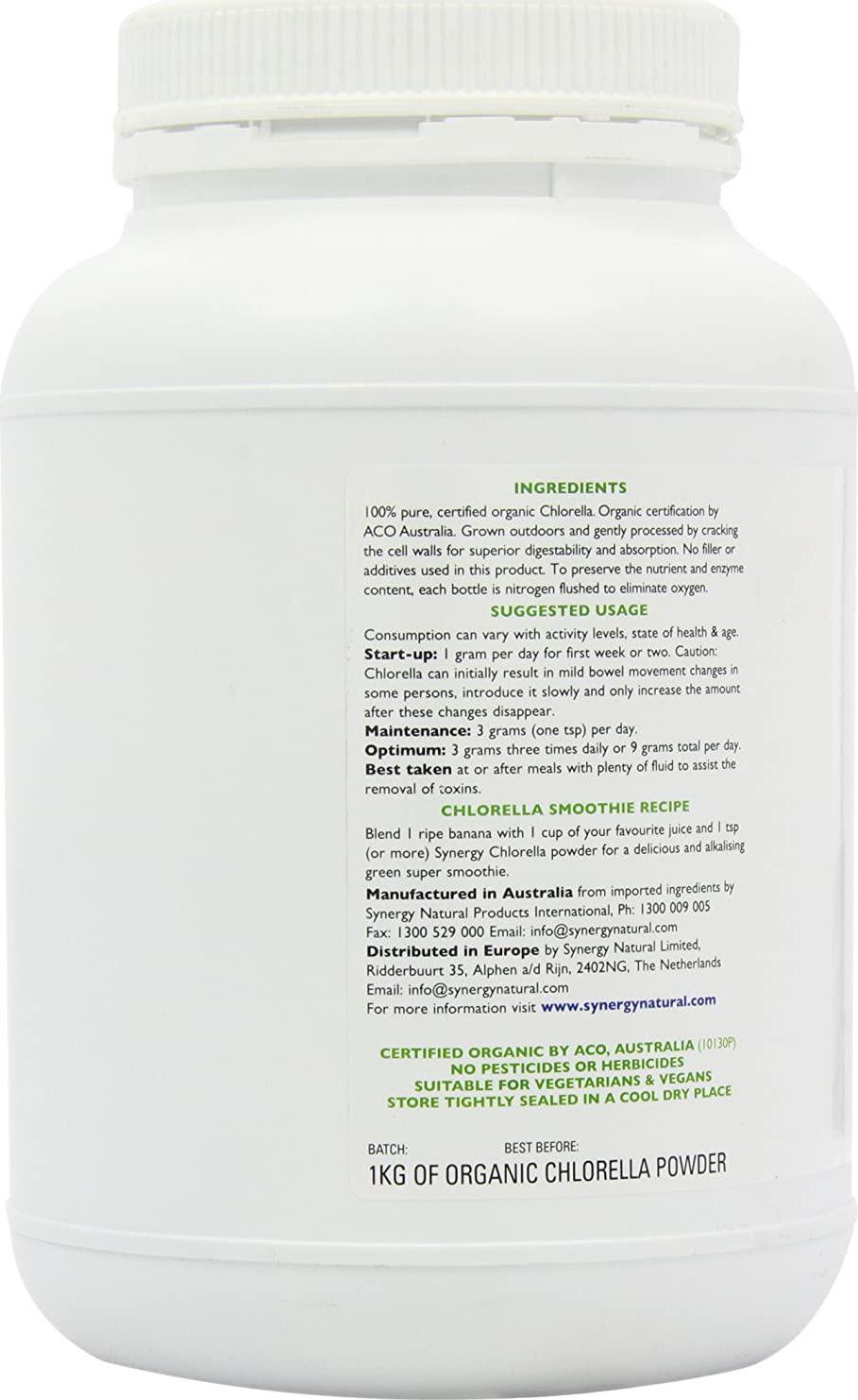 Synergy Natural Organic Chlorella Powder 1kg
