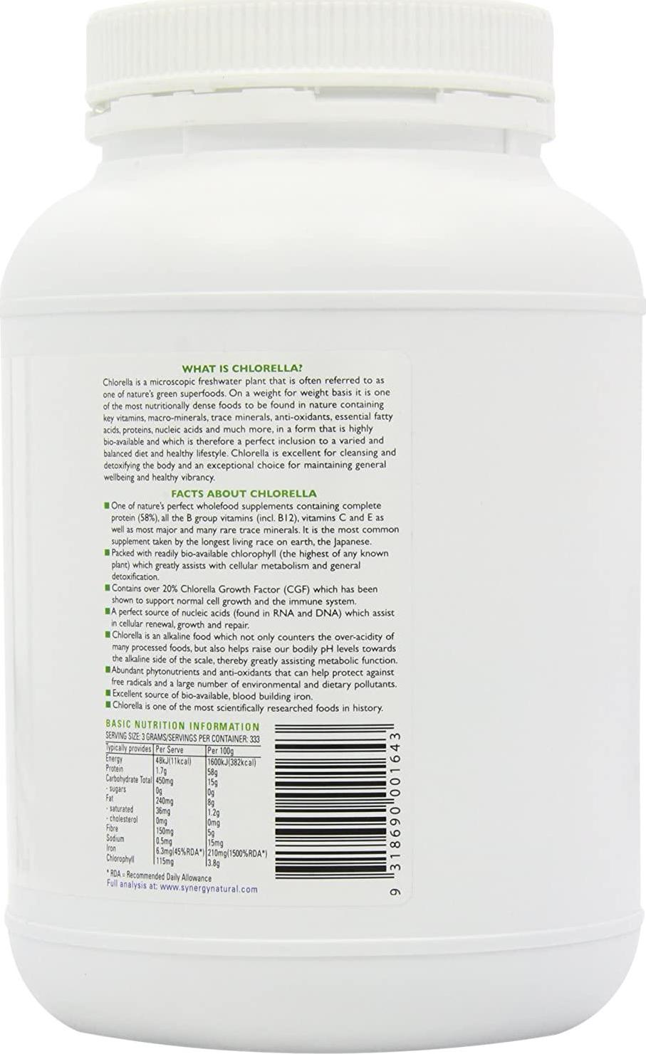 Synergy Natural Organic Chlorella Powder 1kg