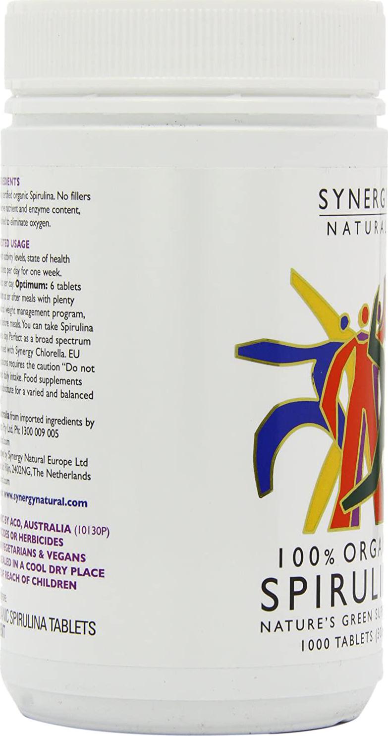 Synergy Natural Organic Spirulina 1000 Tablets 500mg