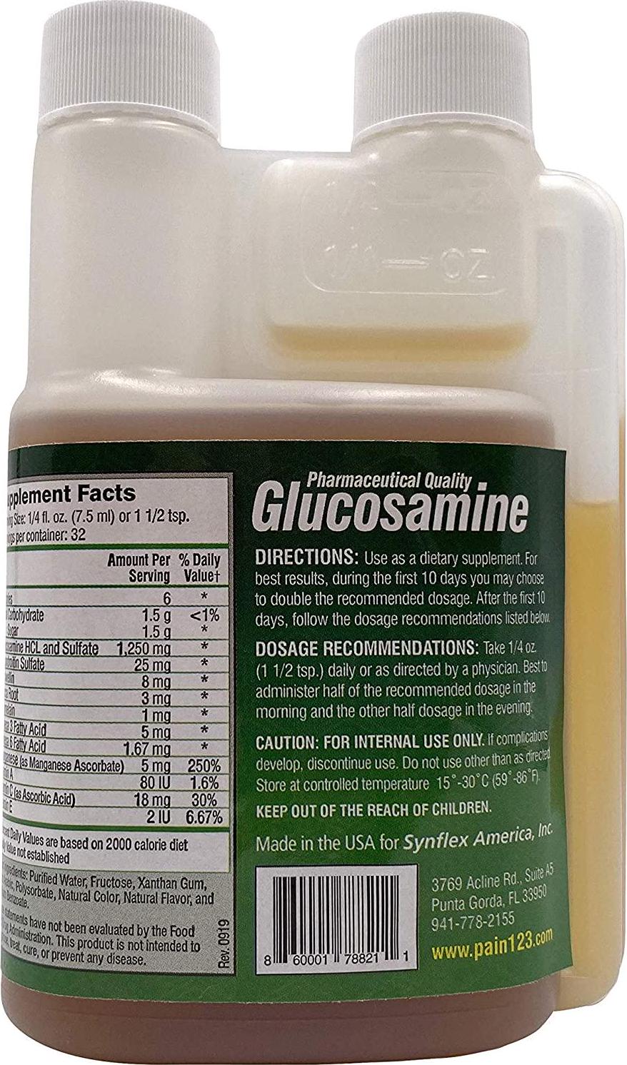 Synflex Liquid Glucosamine Original Formula, Chondroitin, Vitamins, Minerals - Drink Supplement for Men and Women, Helps Support Joint, Cartilage, Tissue Health and Function, Berry - 8 fl. oz. (Pack of 3)