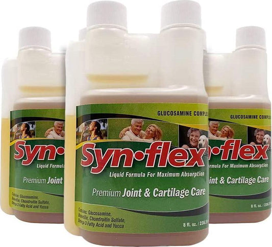 Synflex Liquid Glucosamine Original Formula, Chondroitin, Vitamins, Minerals - Drink Supplement for Men and Women, Helps Support Joint, Cartilage, Tissue Health and Function, Berry - 8 fl. oz. (Pack of 3)